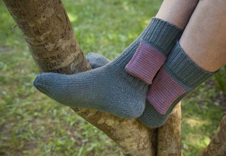 Hidden Treasure Pocket Socks with Sweet Tomato Heels - Cat Bordhi